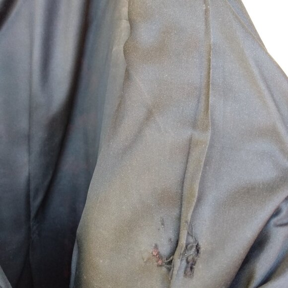 Vintage 60s Dress 40" Bust Black Pink Mauve Floral Drawstring Neckline - Picture 13 of 14